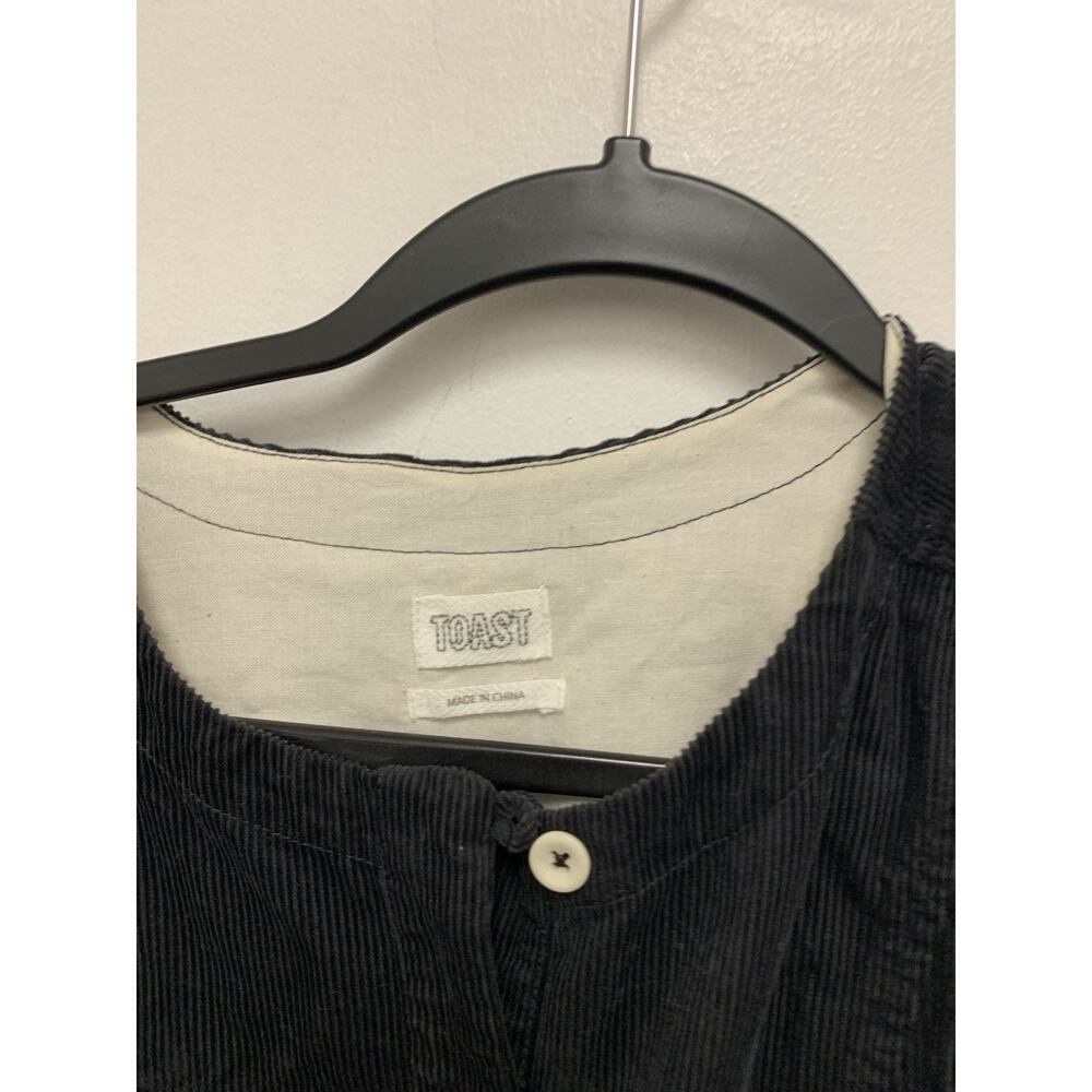 TOAST Cord Tunic Dress Black Grey Corduroy Wale Cotton Large - Picture 2 of 3